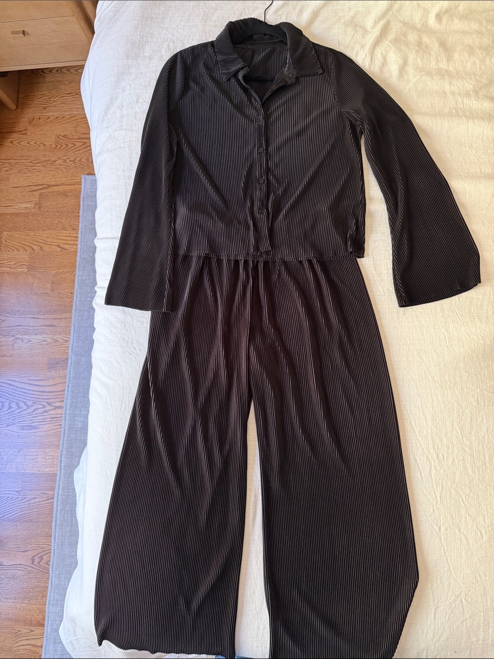 Black Striped Wide-Leg Jumpsuit
